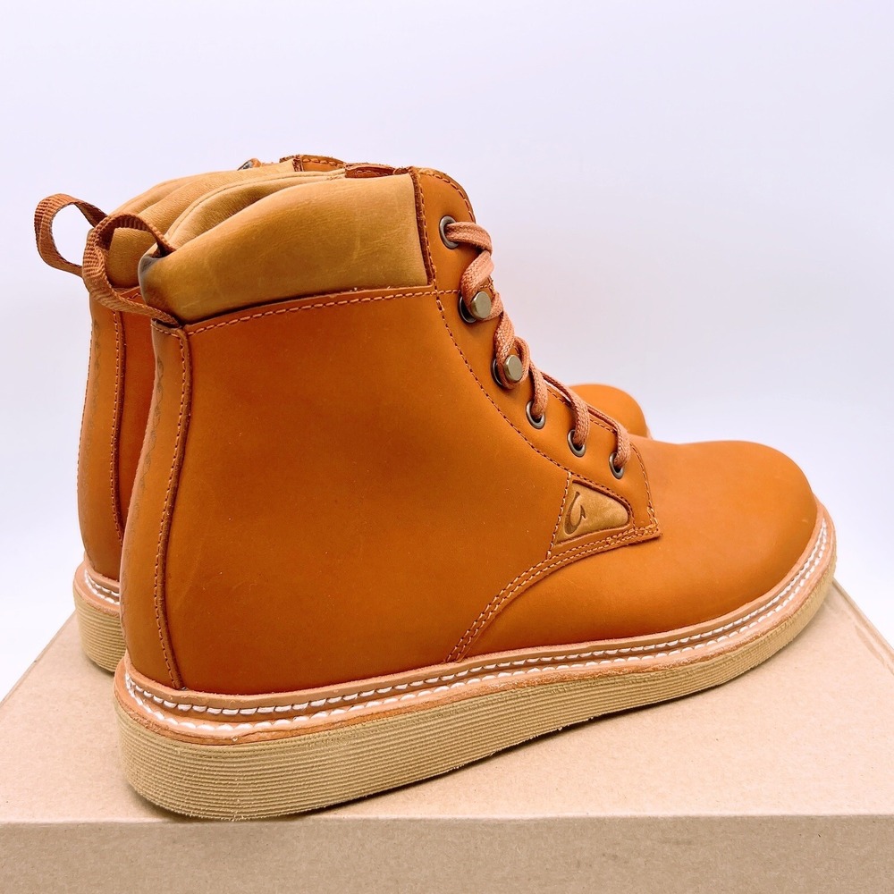 NEW Olukai Men's Kilakila Durable Leather Work Boots Coconut Husk Brown US 13 - Picture 7 of 12
